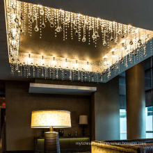 Design Lustre Cristal Pendant Light Raindrop Chandelier for Restaurant Reception Decoration